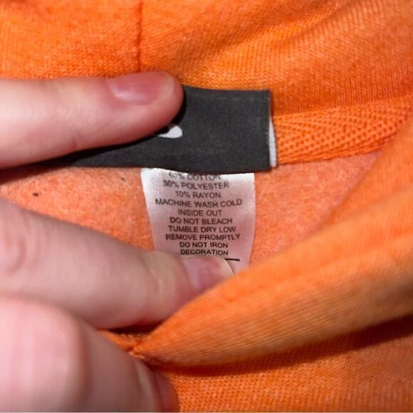 Boombah Youth Logo Drawstring Kanga Pocket Pullover Hoodie Sweatshirt Orange XL - Picture 8 of 8